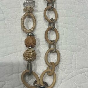 Chico's Natural and Silver Necklace